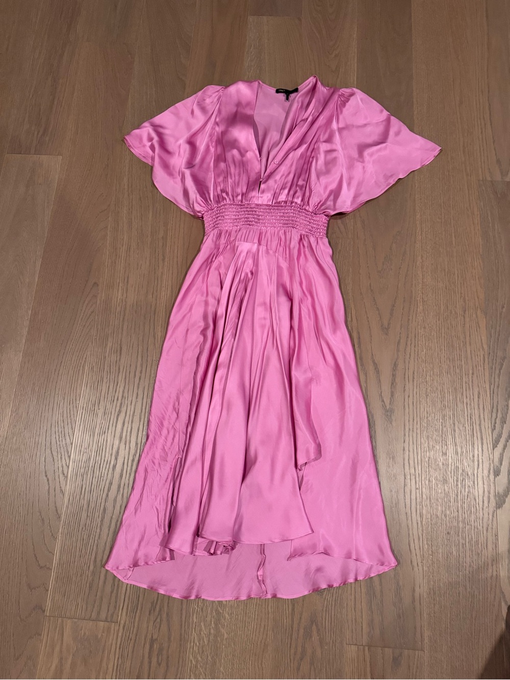 Maje hot pink silk dress
